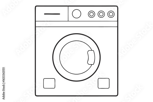 Front loading washing machine appliance isolated on a white background
