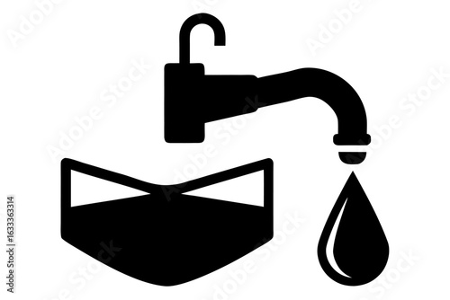 Set of black vector icons illustrating oil and gas pump technology equipment on a white background