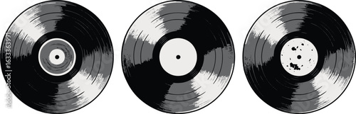 Classic Black Vinyl Record Icon pack