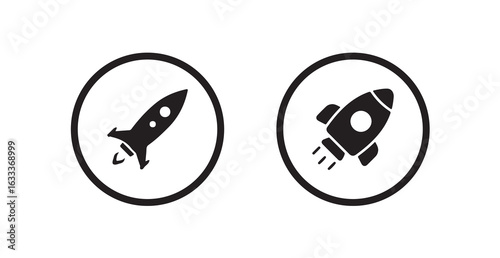Rocket launch icon. Symbol for start up, growth, innovation, spaceship launch icon. Vector illustration eps 10.