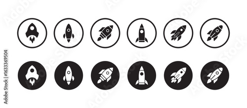 Rocket icon, Rocket launched icon, Black rocket icon with simple design isolated icon. Vector illustration eps 10.