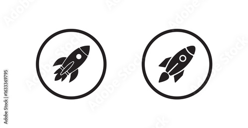 Rocket icon, Rocket launched icon, Black rocket icon with simple design isolated icon. Vector illustration eps 10.