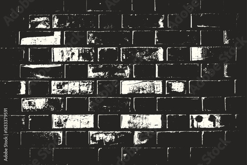 Grunge Brick Wall Texture Vector Background, Seamless Brick Pattern Vintage Wall Design, Old Grungy Brick Texture for Graphic Use, Urban Brick Wall Vector Template Illustration