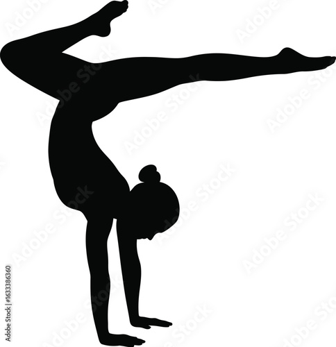 Gymnastic silhouette handstand pose gymnastics yoga