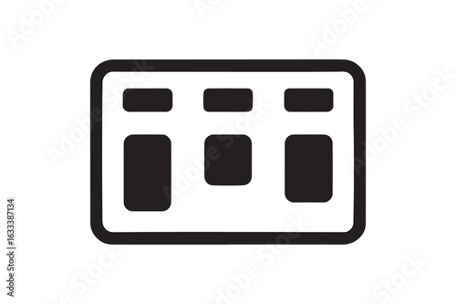 Kanban board task silhouette vector art illustration on white background
