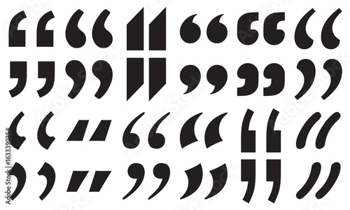 Quote mark collection. Quotation icon . Pictograms and infographics for mobile apps. vector illustration.