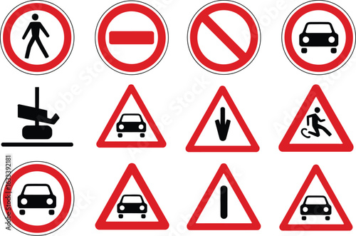 Various traffic signs