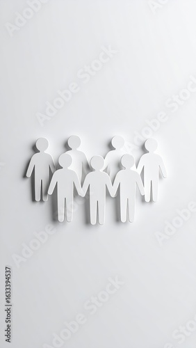 Wallpaper Mural Symbolic representation of a community with paper figures holding hands Torontodigital.ca