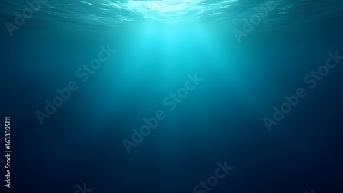 Deep blue ocean-inspired gradient with flowing light movement and immersive shadow depth