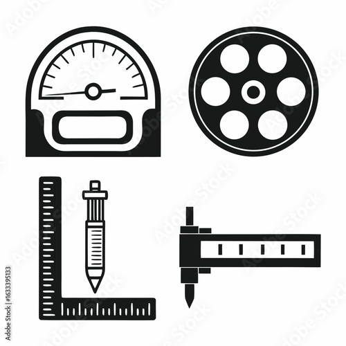 Measuring tools and film reel measuring tape gauge