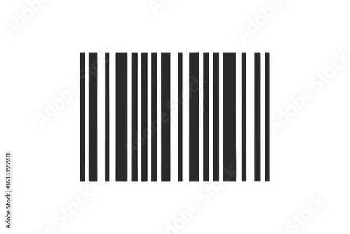 Simple Barcode Illustration Black Vertical Lines on White Background for Product Identification
