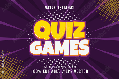 Premium Quiz Time  text effects can be edited again, suitable poster, template white background.