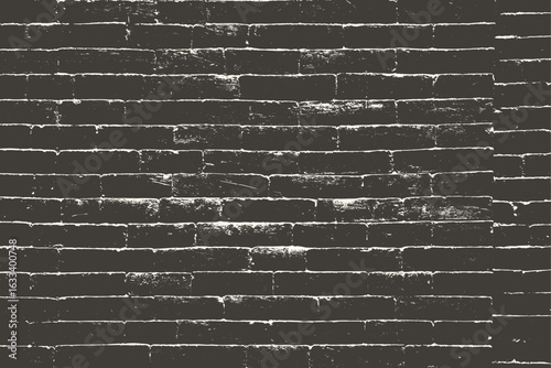 Grunge Brick Wall Texture Vector Background, Seamless Brick Pattern Vintage Wall Design, Old Grungy Brick Texture for Graphic Use, Urban Brick Wall Vector Template Illustration