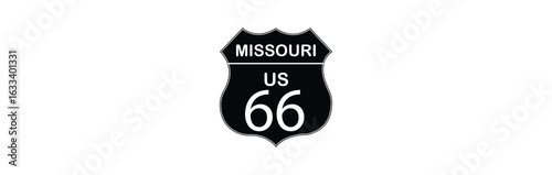 Route 66 road sign vector illustration
