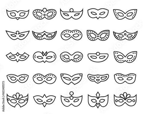 An ornate venetian masquerade mask adorned with intricate floral motifs and decorative elements isolated on transparent background