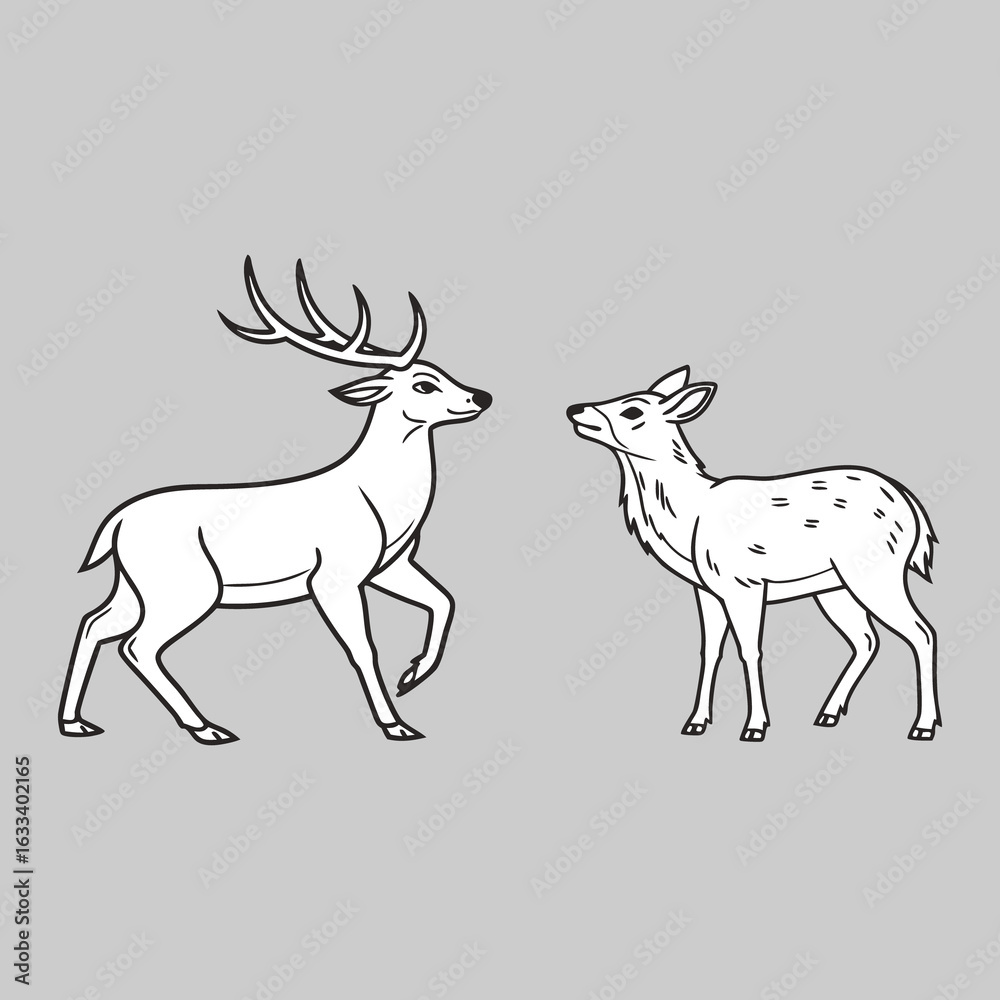 Obraz premium deer silhouette vector