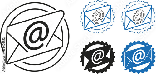 Email marketing icons set communication and modern marketing techniques for engaging customers through digital newsletter and promotional campaigns vector illustration