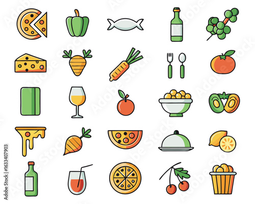 Charming hand drawn italian food collection featuring mediterranean lunch delights isolated on transparent background