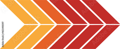 Forward Progression Arrows Symbolizing Growth and Momentum with Warm Color Palette Graphic Illustration