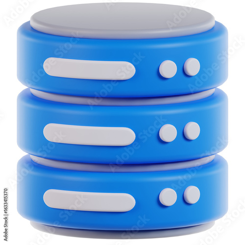 Isometric Rendered Server Data Storage Cloud Network Information Technology Illustration