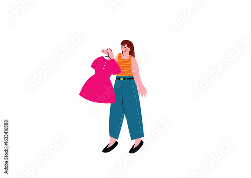 洋服を選ぶ女性