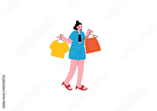 洋服を選ぶ女性