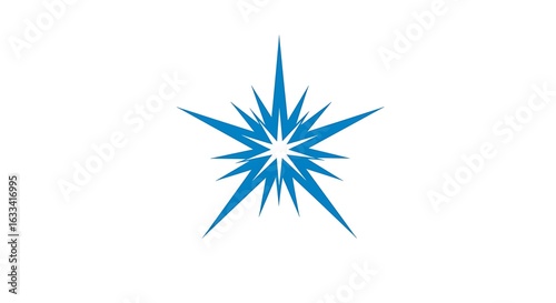 Abstract Blue Star Burst Design Shining Energy Illustration on White Background Creative Concept and Graphic Resource