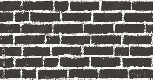 Grunge Brick Wall Texture Vector Background, Seamless Brick Pattern Vintage Wall Design, Old Grungy Brick Texture for Graphic Use, Urban Brick Wall Vector Template Illustration