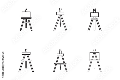 Easel Icons Set for Artistic Creativity and Art Supplies in Vector Format Perfect for Graphic Design Projects
