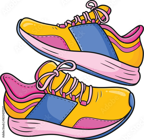 vector illustration of colorful sneakers