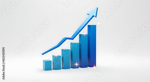 Free Download Growth chart with upward trending arrow symbolizing business success and financial performance leading to market leadership and prosperity - GFXLoad