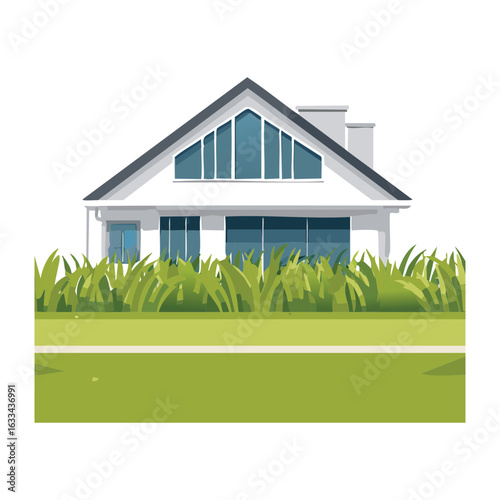 Residential Home with Green Garden