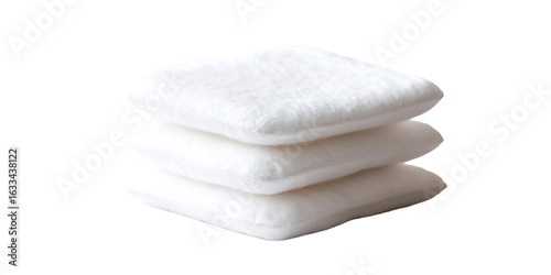 Cotton Pad Stack with Blank Design Transparent Background
