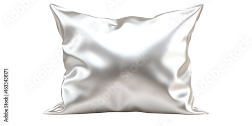 Cube Pillow with Blank Fabric Surface Transparent Background