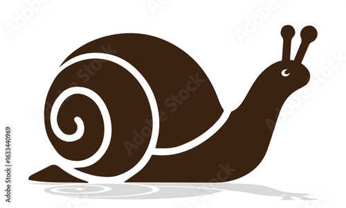 Snail cartoon illustration showing a cute snail on skateboard with message on white background.
