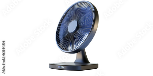 Solar Powered Desk Fan with Blank Panel Transparent Background