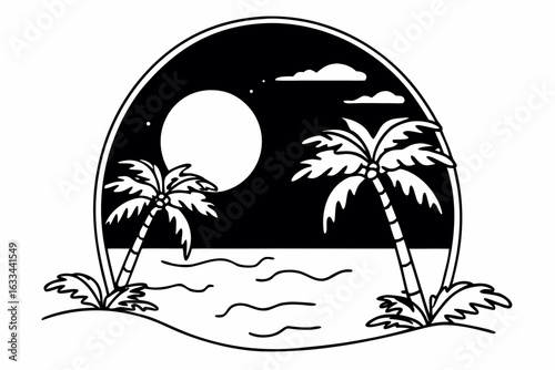 moonlight over a tropical beach