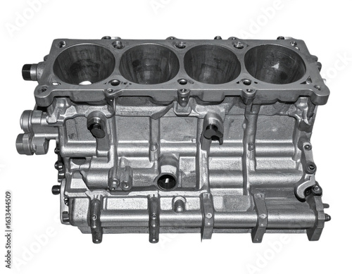 Powerful four-cylinder engine block, essential for automotive engineering and mechanical repair projects.