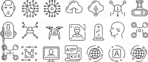 Technology and Artificial Intelligence Icons robot
