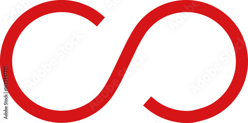 無限大の赤色のアイコンデザイン、単体
Infinity red icon design, single