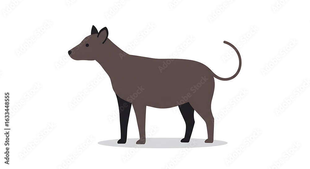 Obraz premium Vector illustration of a dog standing on white background viewed from side