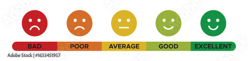 Feedback rating scale with emoticons. Feedback rating scale with emoticons solid and colorful icons or symbol. vector illustration collection. eps file. 