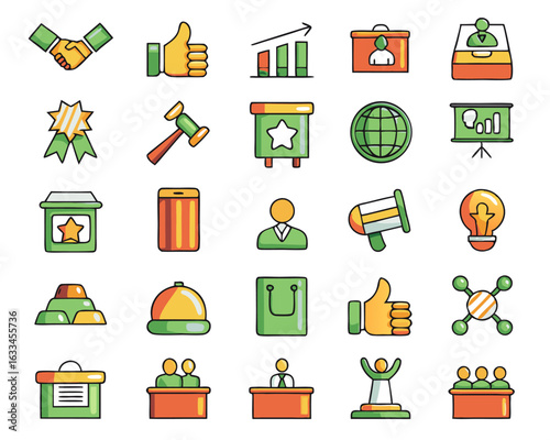 Comprehensive political symbols collection featuring diverse governmental and civic representations isolated on transparent background