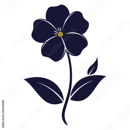 mazus pumilus flower silhouette  vector on-white-background