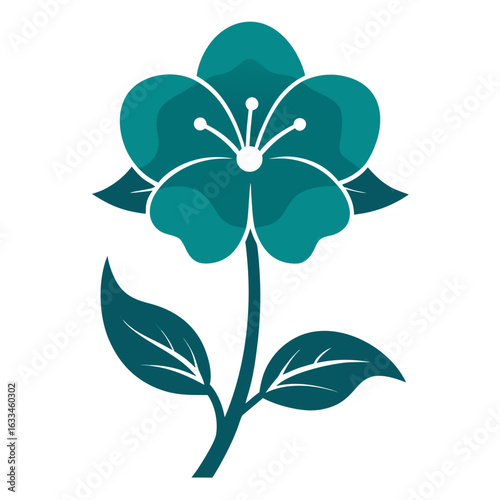 mazus pumilus flower silhouette on-white-background