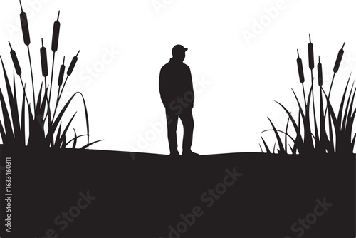 cattail vector

marsh plant silhouette

wetland plant illustration

aquatic plant vector