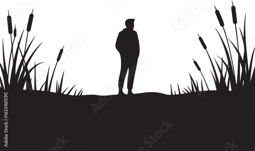 cattail vector

marsh plant silhouette

wetland plant illustration

aquatic plant vector