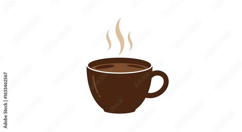 Obraz premium A steaming cup of hot coffee, perfect for a morning pick-me-up or an afternoon treat