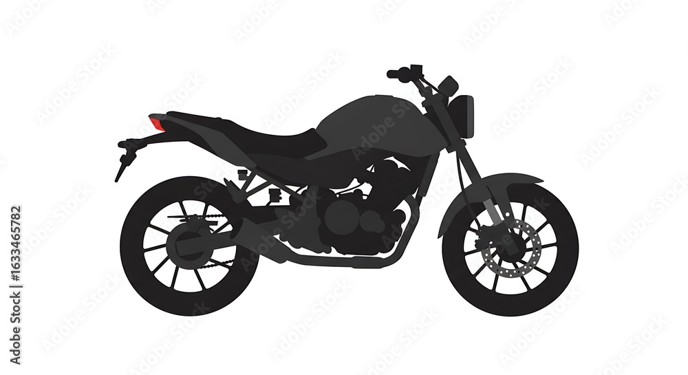 Obraz premium Sleek Motorcycle Illustration A Stylish Ride with Modern Design, Detailed Elements, and Artistic Flair