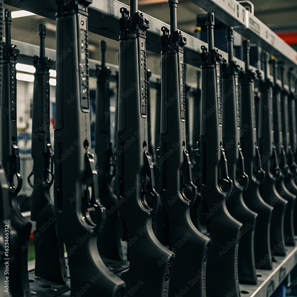 Obraz premium 製造ラインの銃器群